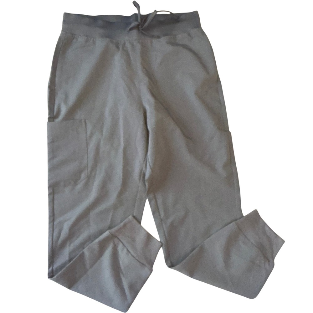 Mandala Grey Equa-Tek Jogger Scrub Pants Womens Small Petite Cargo Pockets